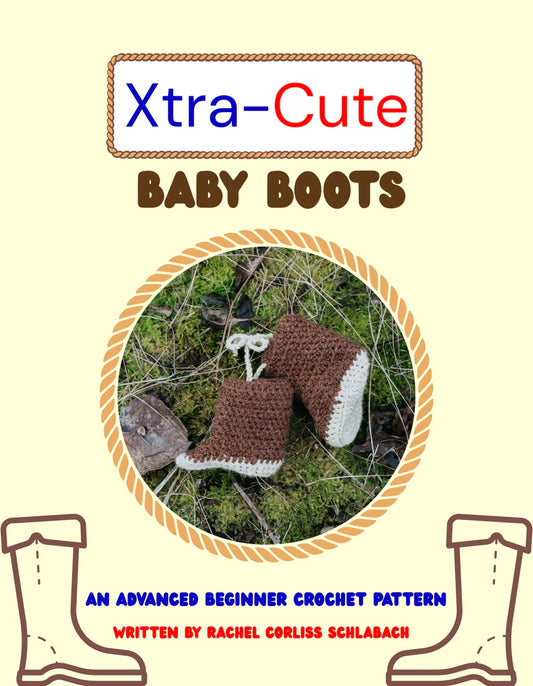 Xtra-Cute Baby Boot Crochet (PATTERN ONLY)
