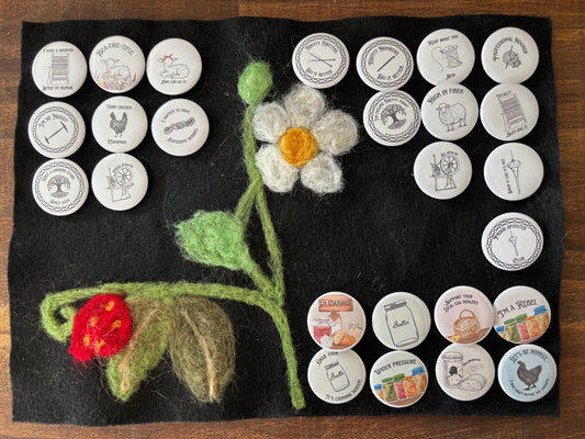 Fiber Pun 1.25 inch Button Pins